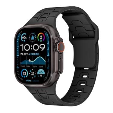 Imagem de Pulseira esportiva compatível com Apple Watch Ultra 2 de 49 mm, 46 mm, 45 mm, 44 mm, 42 mm, 41 mm, 40 mm, 38 mm, para homens e mulheres, pulseira de silicone para Apple Watch séries 10 9, 8, 7, 6, 5 4