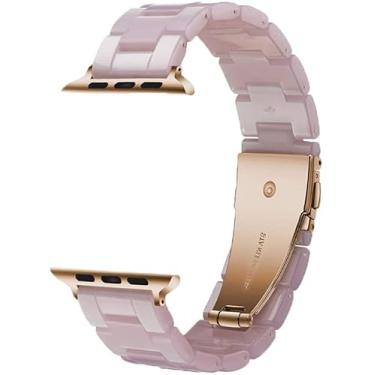 Imagem de MaKTech Pulseira de Resina de Peso Leve com Fecho de Aço para Apple Watch Série 11/10/9/8/7,Ultra 3/2/1,SE 3/2/1 [2025] (46mm/45mm/44mm/49mm,Cor de Rosa)