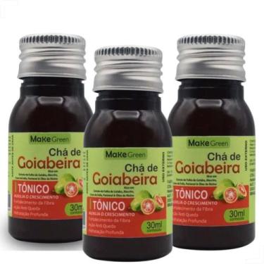 Imagem de kit 03 Tônico Chá de Goiabeira 60ml - Crescimento Capilar  - Make Gree