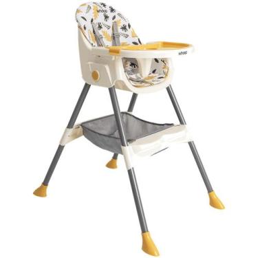 Imagem de Cadeirinha de Alimentação Kiddo Papinha 2 em 1 Amarela Folhas