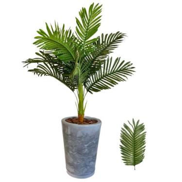 Imagem de Planta Artificial Palmeira Coqueiro + Vaso Completo Cores - Flor Imp