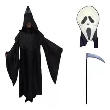 Imagem de Fantasia Capa Do Pânico Infantil C/mascara E Foice Halloween (6)