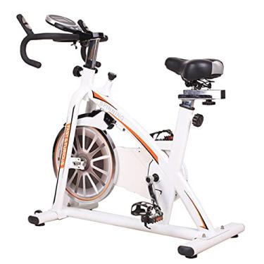 Imagem de Bicicleta de spinning para uso interno, bicicleta giratória de resistência magnética para academia doméstica, bicicleta fixa com assento e alça ajustáveis