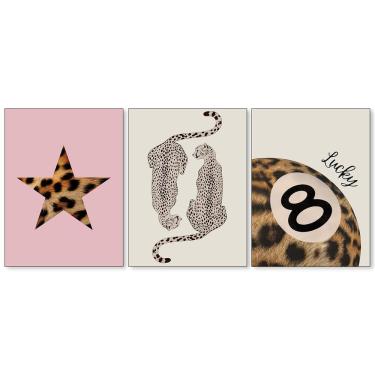 Imagem de Arte de parede em tela Animal Cheetah Lucky 8, conjunto de 3 bolas de sinuca