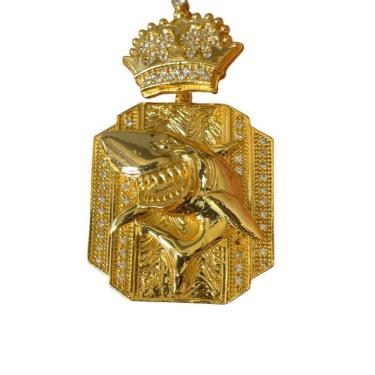 Imagem de Pingente Tubarão Quadrado G - Banhado A Ouro 18K