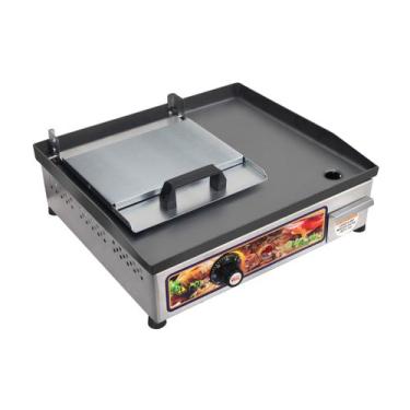 Imagem de Chapa Chapeira Elétrica De Lanches Inox 40x35 - 220v - Pratic Metal