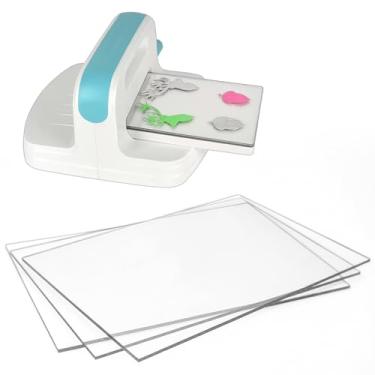 Imagem de 3 peças de placa de corte transparente, almofadas de corte de acrílico transparente para artesanato em relevo (21 x 15 cm)