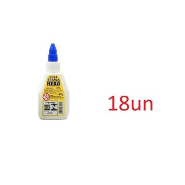 Imagem de Kit 24 Unidades Cola Branca Escolar Hero 40G Material Escola