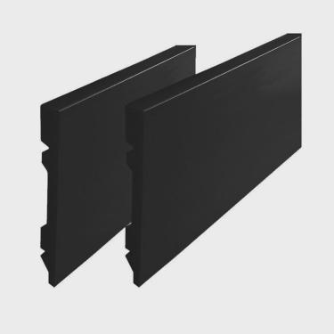 Imagem de Kit c/5 barras Rodapé de Poliestireno Preto Liso 15cm X 15mm Metro Linear Casa Grassi 12m