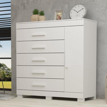Imagem de Cômoda 120cm 1 Porta 5 Gavetas 100% Mdf Miosótis Espresso Móveis