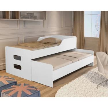 Imagem de Cama Solteiro Elis Branco - Com Auxiliar 100% Mdf - Basoto
