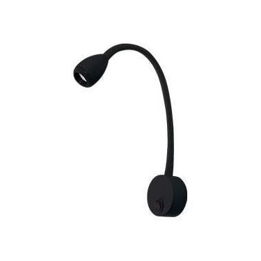 Imagem de Luminaria Led Cabeceira Com Interruptor Preta 3W 3000K Bivolt