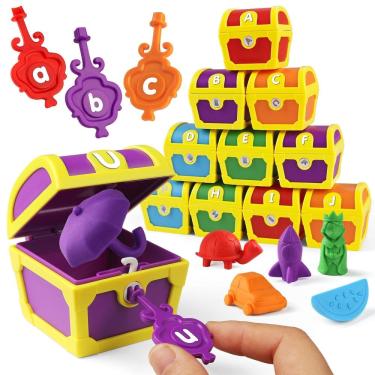 Imagem de Brinquedo Alphabet Learning Coogam Treasure Locks com chaves para crianças