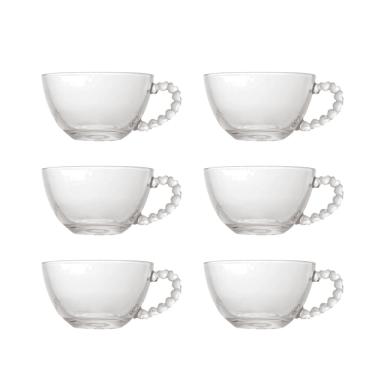 Imagem de Jogo 6 Xicaras Café 80ml Cristal Coração