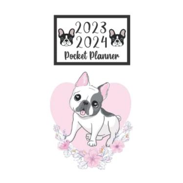Imagem de 2023 2024 pocket planner For Purse Dog French Bulldog Lovers: 2 year Pocket Calendar January 2023 to December 2024 | 24 Months Monthly Planner & ... Federal Holidays | Cute Funny French Bulldog