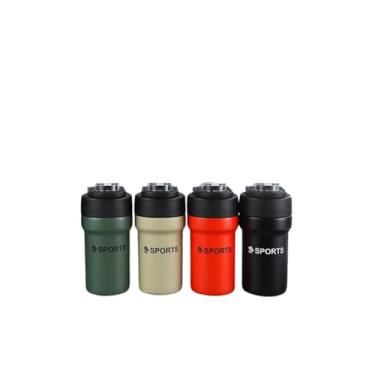 Imagem de Garrafa Térmica de Aço Inoxidável, 500ml, Tampa Flip com Canudo, Branca