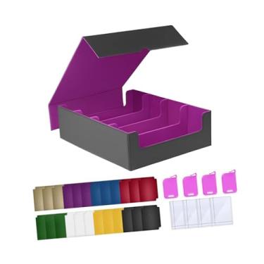 Imagem de menolana Caixa para Armazenamento de Cartas, Lata para Coleção de Jogos de Cartas, Capacidade para 3.000 Cartas, Violeta