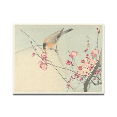 Imagem de Pintura tradicional chinesa pássaros comendo flores de ameixa arte de parede arte moderna paisagem antiga impressão arte 105 x 80 cm