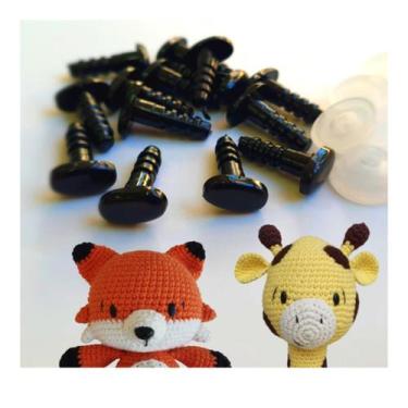 Imagem de Mini Olhos Ovais de Amigurumi  Segurança para Seus Bonecos de Crochê  