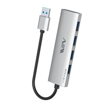 Imagem de Hub USB 3.0, extensor divisor USB de 4 portas, adaptador portátil, hub de dados multiportas para laptop, Xbox, pen drive, HDD, console, câmera, teclado, mouse, Windows, Mac OS PC, não projetado para
