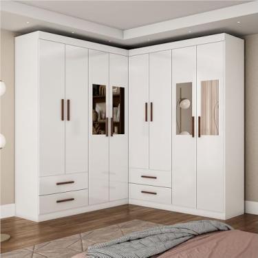 Imagem de Carioca Móveis - Closet Casal Duplo Lu 8 Portas 4 Gavetas Com Espelho