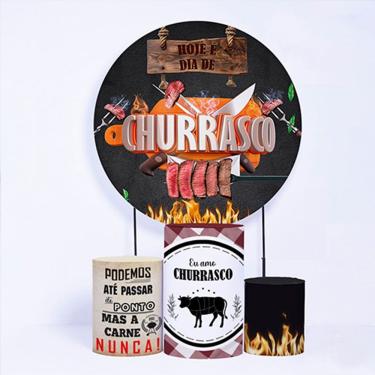 Imagem de Kit Painel de Festa Redondo e Trio Capa Cilindro Boteco - Fera Print