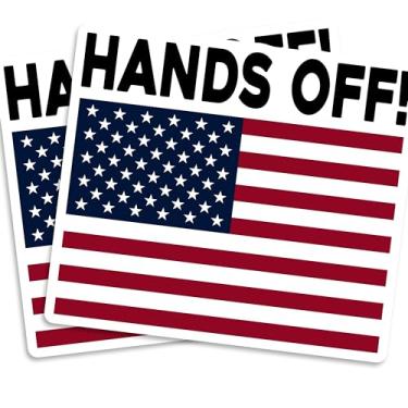 Imagem de Ímã da bandeira americana Hands Off - Patriótico EUA - Geladeira - Decoração - Placa - Material durável para caixa de ferramentas de carro, caminhão, qualquer superfície de metal - EPLM0007-FBA