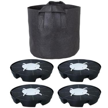 Imagem de Bothyi 4pcs pires de plantas auto -rega com 1 Bolsa de cultivo Irrigação automaticamente rega de maconha de tecido para estufa Pátio de tenda Grow Grow