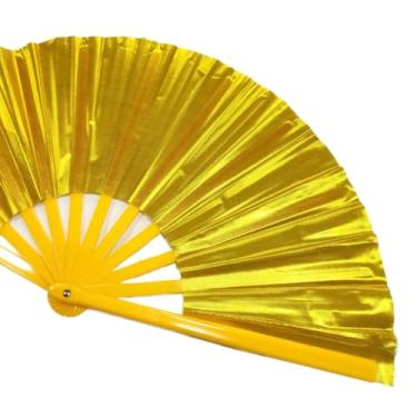 Imagem de Leque Grande Liso Faz Barulho Tai Chi Chuan Dança Apresentações Balada(Dourado)