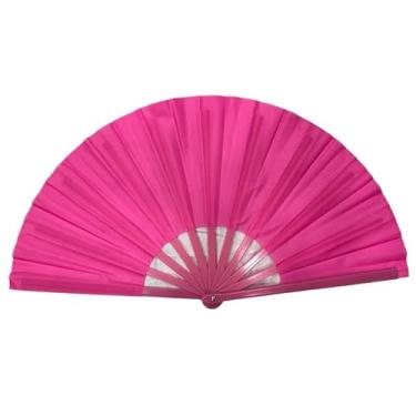 Imagem de Leque Grande Liso Faz Barulho Tai Chi Chuan Dança Apresentações Balada(Rosa)