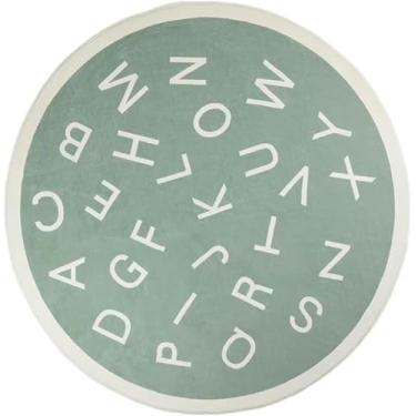 Imagem de Tapete Redondo Alfabeto/letra Quarto Infantil Bebê 1,40m(verde) (verde)