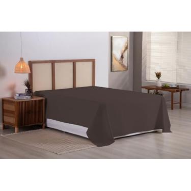 Imagem de Lençol de Cima Avulso Superior em Algodão Percal 180 Fios (Tabaco, Casal Padrão)