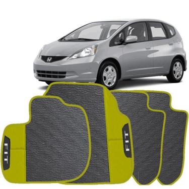Imagem de LINDO JOGO TAPETE 4 PEÇAS CARRO AUTOMOTIVO  NA COR AMARELO Honda Fit 2