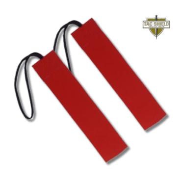 Imagem de Tac Shield Etiqueta Stealth Gear (pacote com 2), 5 cm, durável, leve etiqueta de identificação para equipamentos táticos, bagagem, bolsas e equipamentos, feita nos EUA, vermelha