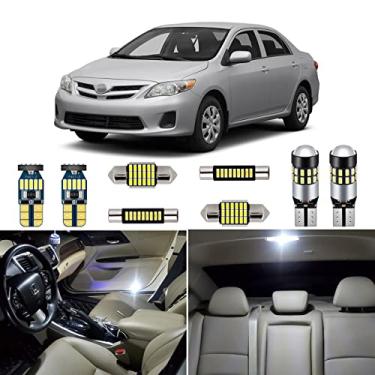 Imagem de Autogine Kit de 6 peças de luzes interiores LED brancas para Toyota Corolla 2003 2004 2005 2006 2007 2008 2009 2010 2011 2012 Super Bright 6000K Pacote de lâmpadas LED + ferramenta de instalação