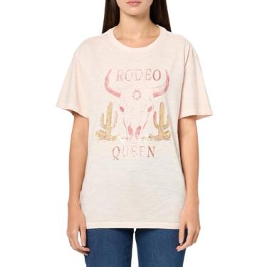 Imagem de Lucky Brand Camiseta feminina Rodeo Queen Boyfriend, Blush pêssego, XGG