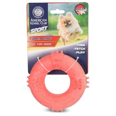 Imagem de AMERICAN KENNEL CLUB AKC Brinquedos esportivos TPR para mastigadores agressivos – Frisbee de corda durável, anel de espuma e futebol com pontas – Perfumado de baunilha, ótimo para mastigadores pesados
