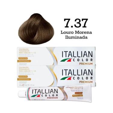 Imagem de 2 Unidades Coloração Itallian Color 7.37 Louro Morena Iluminada - Ital