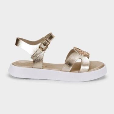 Imagem de Sandália Infantil Bibi Plataforma Dourada com Brilhos-Feminino