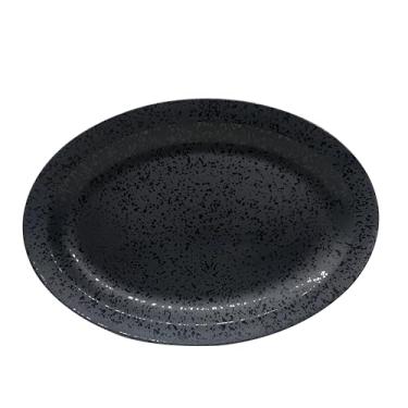 Imagem de Prato oval Lamenbati em melamina P38xL26,5cm preto