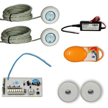 Imagem de Kit Iluminação em Led para Piscinas iGUiLux Color RGB com 2 Refletores - Colorido