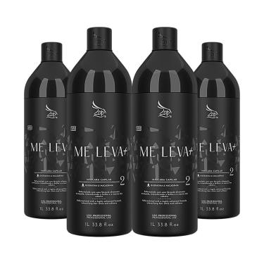 Imagem de Kit 4 Escovas Progressivas Zap Me Leva Black Passo 2 1 Litro