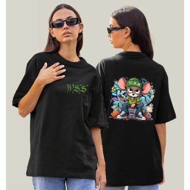 Imagem de Camiseta Oversized Feminina Preta Algodão Prime WSS Street Rat-Feminino