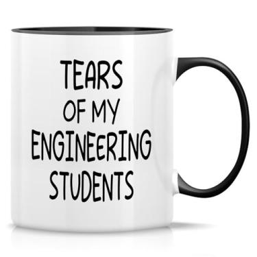 Imagem de Retreez Caneca engraçada para instrutor de engenharia - Caneca Tears of My Engineering Students - Caneca de café ou chá de cerâmica de 325 ml - Presentes de aniversário, agradecimento - Caneca branca