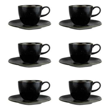 Imagem de Jogo de 6 Xícaras de Chá Grande 220ml com Pires Ryo Volcano - Oxford