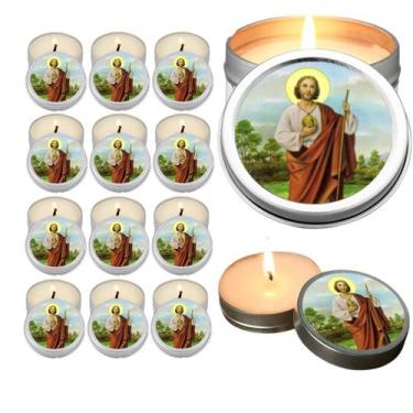 Imagem de 10 Velas Aromaticas Lembrancinhas São Judas na Latinha Decoração Casa 
