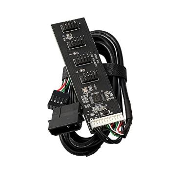 Imagem de NFHK USB 2.0 9 pinos 10 pinos cabeçalho 1 para 4 fêmea divisor cabo de extensão HUB com conector de alimentação IDE 5V porta adaptador multilier