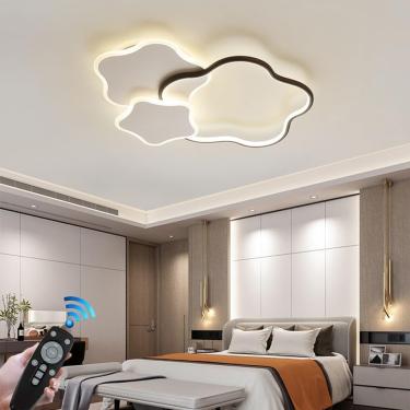 Imagem de Luz De Teto Moderna Led Criança Menina Menino Lâmpada De Quarto Regulável Lâmpada Pendente Com Controle Remoto Design Em Forma De Estrela Iluminação De Teto Acrílica P, Black, 55CM