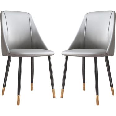 Imagem de Cadeiras De Refeição Cadeiras De Jantar, Assento Macio Acolchoado De Couro Pu Moderno Com Pernas De Metal De Aço Carbono Cadeira Lateral De Lazer, Brown, One Size