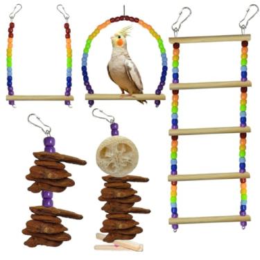 Imagem de Kit Brinquedos Arco-Íris, para Calopsita, Periquito, Agapornis/Brinquedo para Pássaros, aves (3 unidades Balaço Fechado)